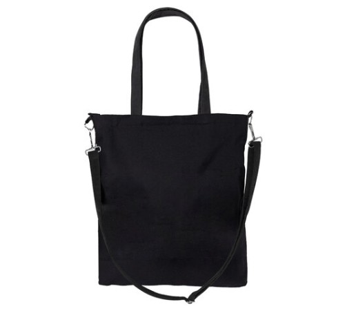 Сумка шоппер HEIKKI EQUIP (ХЕЙКИ), канвас, карман для бутылки, 38х35 см, черный, 272442