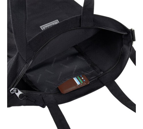 Сумка шоппер HEIKKI EQUIP (ХЕЙКИ), канвас, карман для бутылки, 38х35 см, черный, 272442