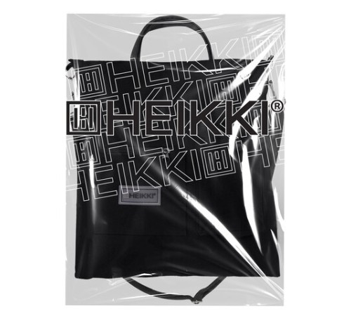 Сумка шоппер HEIKKI EQUIP (ХЕЙКИ), канвас, карман для бутылки, 38х35 см, черный, 272442