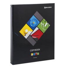 Тетрадь на кольцах А5 (175х215 мм), 120 листов, твердый картон, клетка, BRAUBERG, Микс, 403277