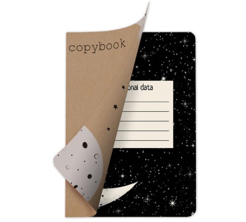 Тетрадь 40 л. в клетку обложка КРАФТ, бежевая бумага 70 г/м2, сшивка, А5 (147х210 мм), SPACE TRAVELER, BRAUBERG, 403760