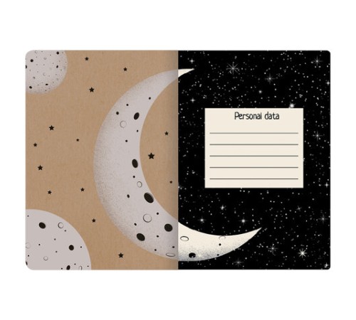 Тетрадь 40 л. в клетку обложка КРАФТ, бежевая бумага 70 г/м2, сшивка, А5 (147х210 мм), SPACE TRAVELER, BRAUBERG, 403760