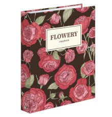 Тетрадь на кольцах А5 (175х215 мм), 160 листов, твердый картон, клетка, BRAUBERG, Flowers, 404090