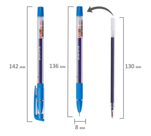 Ручка гелевая с грипом STAFF 