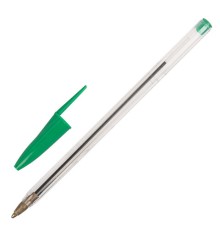 Ручка шариковая STAFF Basic Budget BP-02, письмо 500 м, ЗЕЛЕНАЯ, длина корпуса 13,5 см, линия письма 0,5 мм, 143761