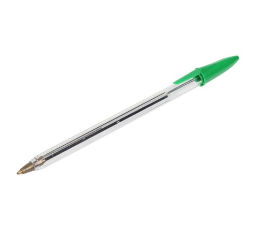 Ручка шариковая STAFF Basic Budget BP-02, письмо 500 м, ЗЕЛЕНАЯ, длина корпуса 13,5 см, линия письма 0,5 мм, 143761