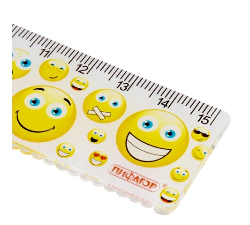 Линейка пластиковая 15 см, ПИФАГОР 