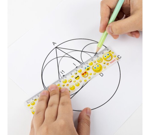 Линейка пластиковая 15 см, ПИФАГОР 