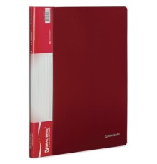 Папка 10 вкладышей BRAUBERG стандарт, красная, 0,6 мм, 221590