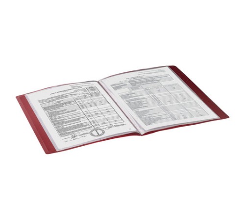 Папка 10 вкладышей BRAUBERG стандарт, красная, 0,6 мм, 221590