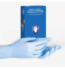 Перчатки нитриловые смотровые 50 пар (100 шт.), размер S (малый), голубые, SAFE&CARE, ZN302