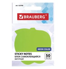 Блок самоклеящийся (стикеры), фигурный BRAUBERG, НЕОНОВЫЙ 