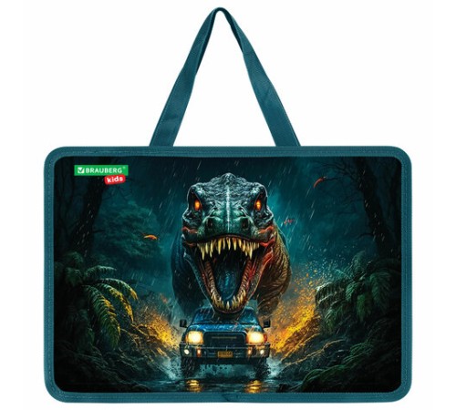 Папка на молнии с ручками BRAUBERG KIDS А4, 1 отделение, пластик, 100 мм, 