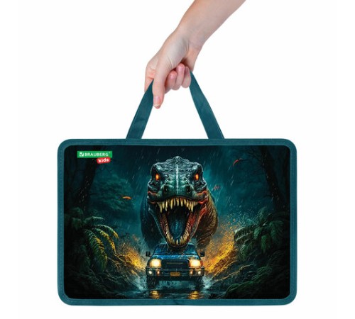 Папка на молнии с ручками BRAUBERG KIDS А4, 1 отделение, пластик, 100 мм, 