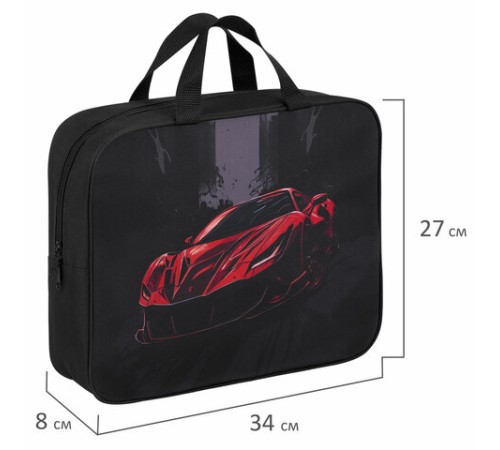 Папка на молнии с ручками BRAUBERG KIDS А4, 1 отделение, полиэстер, 80 мм, 