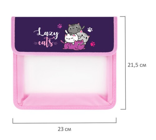 Папка для тетрадей ЮНЛАНДИЯ А5, пластик, 2 отделения, клапан на липучке, 