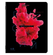 Тетрадь предметная PIGMENT 48 л., глянцевый УФ-лак, РУССКИЙ ЯЗЫК, линия, подсказ, BRAUBERG, 404767