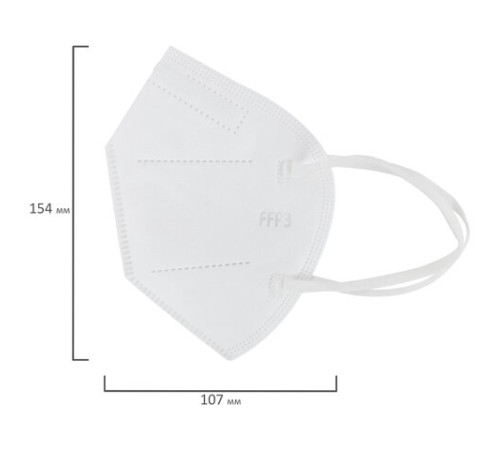 Респиратор противоаэрозольный, высокий класс защиты FFP3, КОМПЛЕКТ 10 шт., без клапана KN-99