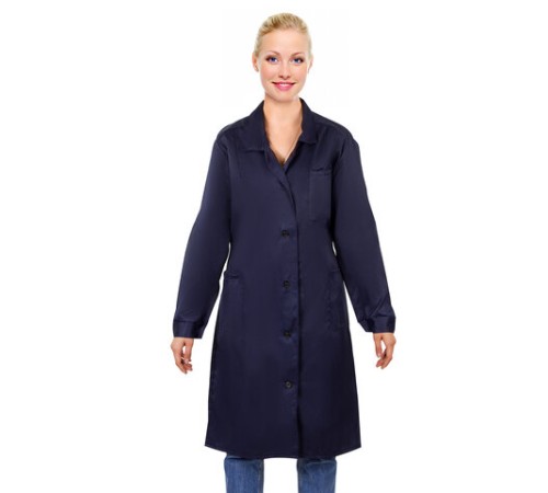 Халат технолога женский синий, смесовая ткань, размер 48-50, рост 158-164, плотность ткани 200 г/м2, 610775