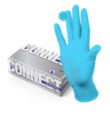 Перчатки смотровые нитриловые 50 пар (100 штук), CONNECT, голубые, размер 9-10, XL (очень большой)