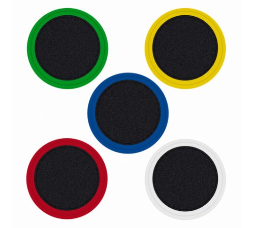 Магниты МОЩНЫЕ 30 мм, НАБОР 5 шт., ассорти, BRAUBERG 