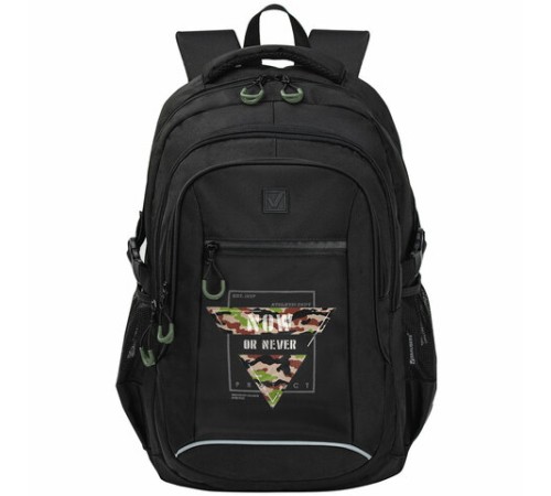 Рюкзак BRAUBERG CONTENT универсальный, 3 отделения, светоотражающий принт, 