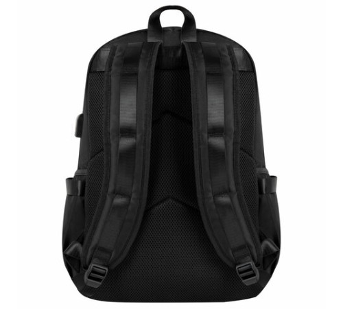 Рюкзак BRAUBERG FUSION универсальный, USB-порт, черный с белыми вставками, 45х31х15 см, 271657