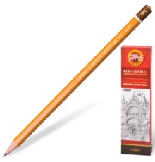 Карандаш чернографитный KOH-I-NOOR 1500, 1 шт., 8H, корпус желтый, заточенный, 150008H01170