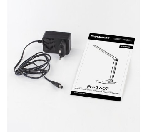 Настольная лампа / светильник SONNEN PH-3607, на подставке, LED, 9 Вт, металлический корпус, золотистый, 236685