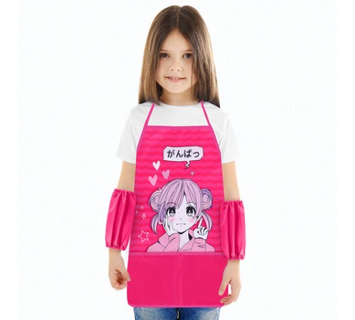 Набор для уроков труда BRAUBERG KIDS, клеенка ПВХ, накидка фартук с нарукавниками, 