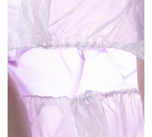 Бахилы двойные КОМПЛЕКТ 100шт (50пар) ЭКСТРА, 39х14см, 32мкм, 3г, бело-фиолетовые, EL, ПНД-8/8/1р-Б-Ф