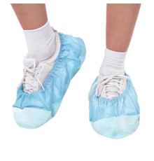 Бахилы ламинированные КОМПЛЕКТ 500шт, 38х16см, спанбонд + ПВД, 100мкм, 13г, голубые,, ПВД-50/2р-Г-Б