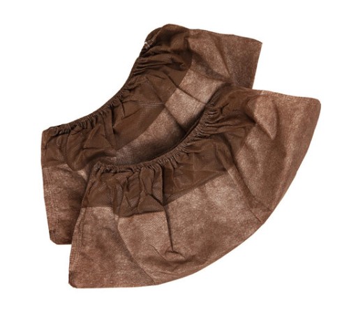 Бахилы ламинированные КОМПЛЕКТ 500шт, 38х16см, спанбонд + ПВД, 100мкм, 13г, коричнев,, ПВД-50/2р-Кор-Б