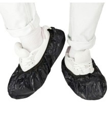 Бахилы двойные КОМПЛЕКТ 500шт (250пар) STRONG, 39х14см, 100мкм, 10г, черные, ELEGREEN, ЭГЦЧ-100/Н20