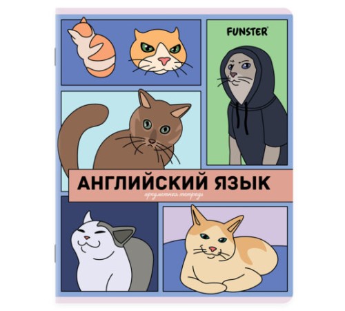 Тетради предметные, КОМПЛЕКТ 12 ПРЕДМЕТОВ, 48л, TWIN лак, FUNSTER, МЕМНЫЕ КОТЫ, 405604