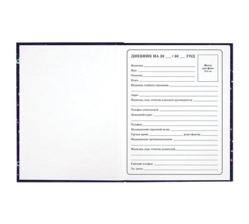 Дневник 1-4 класс 48 л., твердый, ЮНЛАНДИЯ, глянцевая ламинация, с подсказом, 