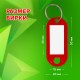 Бирки для ключей КОМПЛЕКТ 50 ШТ., длина 50 мм, инфо-окно 30х15 мм, КРАСНЫЕ, STAFF, 237490