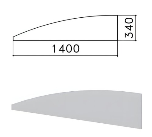 Экран-перегородка "Монолит", 1400х16х340 мм, БЕЗ ФУРНИТУРЫ (код 640237), серый, ЭМ21.11 Экран-перегородка "Монолит", 1400х16х340 мм, БЕЗ ФУРНИТУРЫ (код 640237), серый, ЭМ21.11