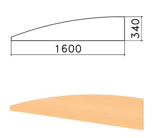 Экран-перегородка "Монолит", 1600х16х340 мм, БЕЗ ФУРНИТУРЫ (код 640237), бук бавария, ЭМ22.1 Экран-перегородка "Монолит", 1600х16х340 мм, БЕЗ ФУРНИТУРЫ (код 640237), бук бавария, ЭМ22.1