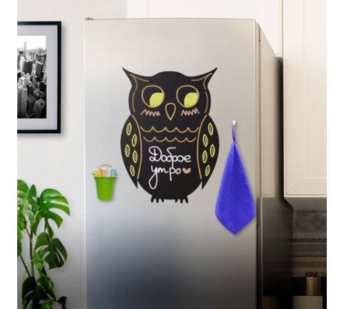 Доска на холодильник магнитно-меловая 30х40 см "Baby Owl" с набором аксессуаров, BRAUBERG, 237842 Доска на холодильник магнитно-меловая 30х40 см "Baby Owl" с набором аксессуаров, BRAUBERG, 237842