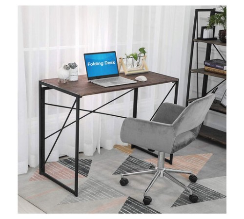 Стол на металлокаркасе BRABIX "LOFT CD-002", 1000х500х750 мм, складной, цвет морёный дуб, 641212 Стол на металлокаркасе BRABIX "LOFT CD-002", 1000х500х750 мм, складной, цвет морёный дуб, 641212