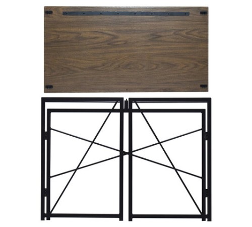 Стол на металлокаркасе BRABIX "LOFT CD-002", 1000х500х750 мм, складной, цвет морёный дуб, 641212 Стол на металлокаркасе BRABIX "LOFT CD-002", 1000х500х750 мм, складной, цвет морёный дуб, 641212
