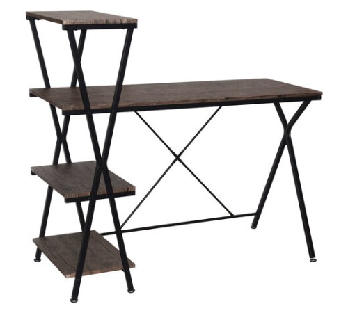 Стол на металлокаркасе BRABIX "LOFT CD-004", 1200х535х1110 мм, 3 полки, цвет морёный дуб, 641218 Стол на металлокаркасе BRABIX "LOFT CD-004", 1200х535х1110 мм, 3 полки, цвет морёный дуб, 641218