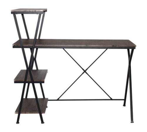 Стол на металлокаркасе BRABIX "LOFT CD-004", 1200х535х1110 мм, 3 полки, цвет морёный дуб, 641218 Стол на металлокаркасе BRABIX "LOFT CD-004", 1200х535х1110 мм, 3 полки, цвет морёный дуб, 641218