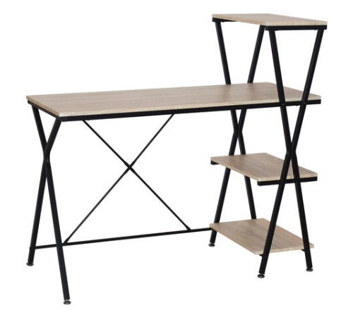 Стол на металлокаркасе BRABIX "LOFT CD-004", 1200х535х1110 мм, 3 полки, цвет дуб натуральный, 641220 Стол на металлокаркасе BRABIX "LOFT CD-004", 1200х535х1110 мм, 3 полки, цвет дуб натуральный, 641220