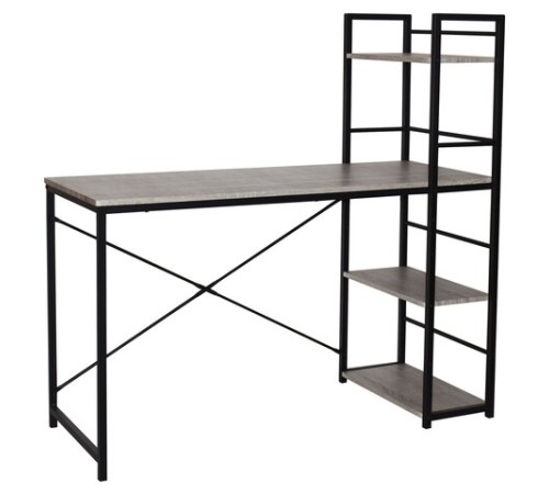 Стол на металлокаркасе BRABIX "LOFT CD-005", 1200х520х1200 мм, 3 полки, цвет дуб антик, 641222 Стол на металлокаркасе BRABIX "LOFT CD-005", 1200х520х1200 мм, 3 полки, цвет дуб антик, 641222