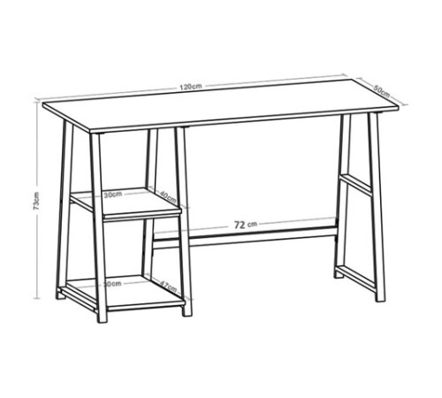 Стол на металлокаркасе BRABIX "LOFT CD-006", 1200х500х730 мм, 2 полки, цвет дуб антик, 641225 Стол на металлокаркасе BRABIX "LOFT CD-006", 1200х500х730 мм, 2 полки, цвет дуб антик, 641225
