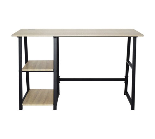 Стол на металлокаркасе BRABIX "LOFT CD-006", 1200х500х730 мм, 2 полки, цвет дуб натуральный, 641226