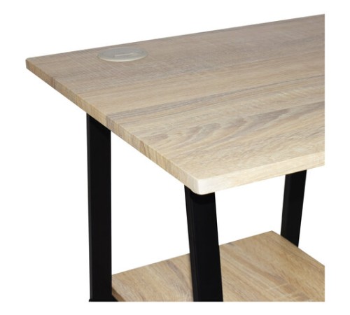 Стол на металлокаркасе BRABIX "LOFT CD-006", 1200х500х730 мм, 2 полки, цвет дуб натуральный, 641226