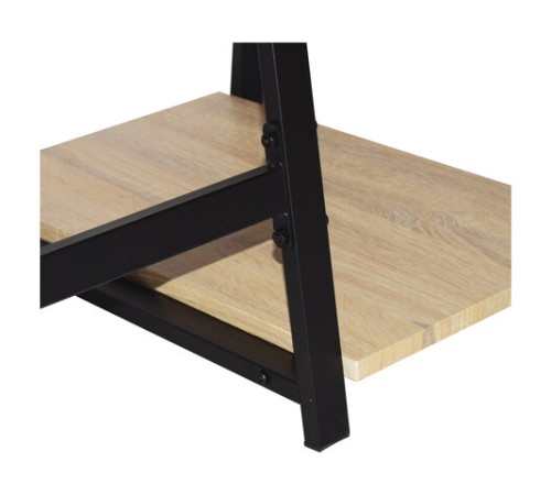 Стол на металлокаркасе BRABIX "LOFT CD-006", 1200х500х730 мм, 2 полки, цвет дуб натуральный, 641226